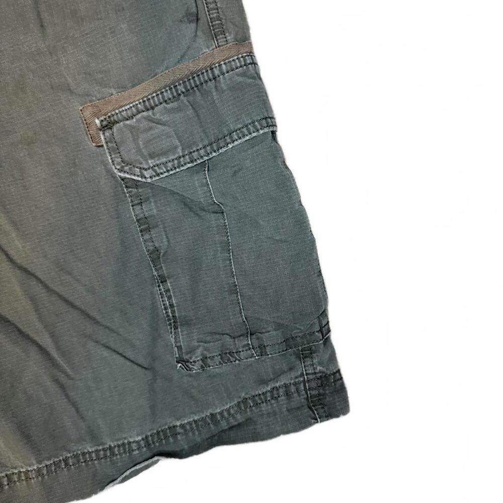 Mens Vintage Dark Green Faded Cargo Shorts Route 66 original clothing - Picture 3 of 4